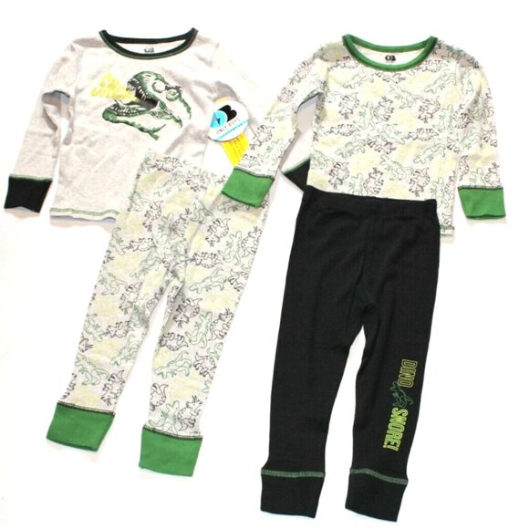 Only Boys Toddler Boy's Dinosaur Sleepwear Pj's Pajama Set 4 Pcs. Size 2T NEW - Picture 1 of 1